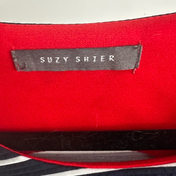 Suzy Shier Black and White Striped Midi Dress - Picture 4 of 4